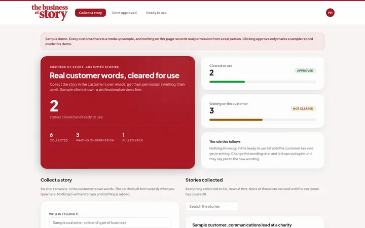 Customer story permissions